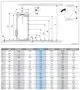 Technische Zeichnung eines Heizungsprodukts von Bosch mit Abmessungen und Spezifikationen, einschließlich Diagramm und Maßtabelle für verschiedene Modelle.
